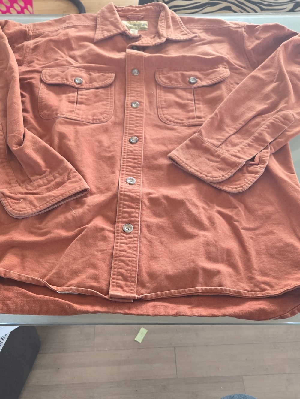 Cabela's Men's Rust Orange Button-Front Casual Shirt Jacket